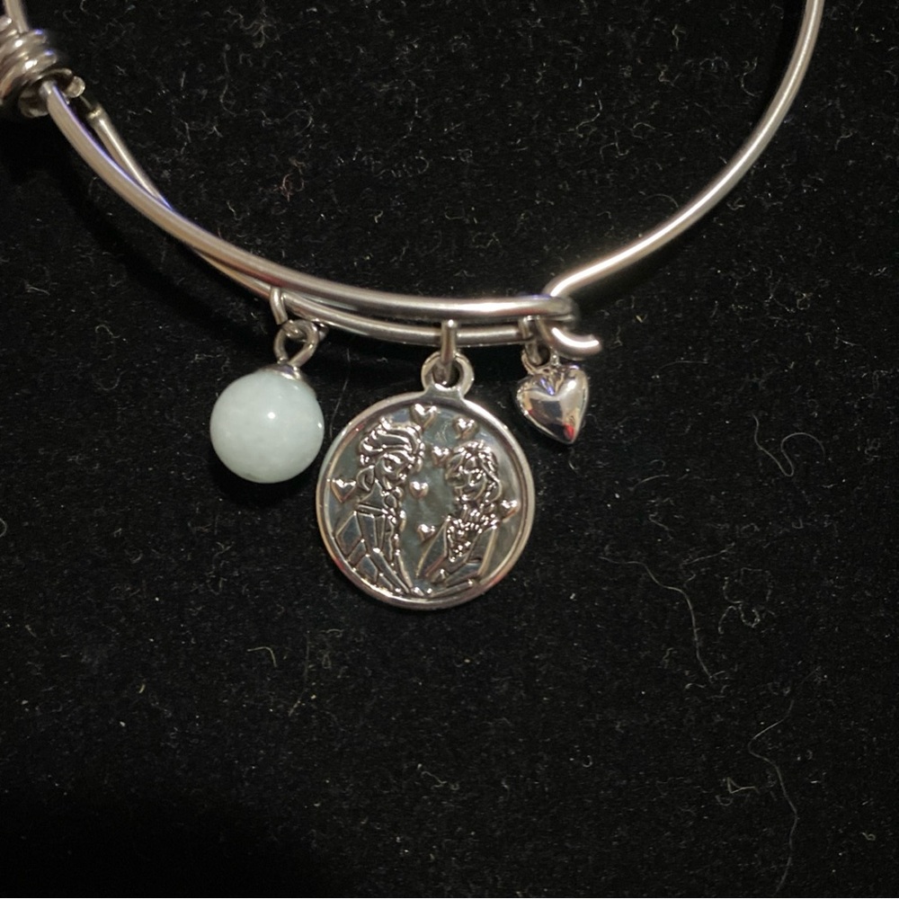 Disney Silver Charm Bracelet- Frozen- Anna and Elsa- Sisters Forever